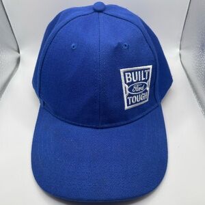 Ford Built Tough Hat Blue Snapback Cap Adjustable Embroidered Logo USA